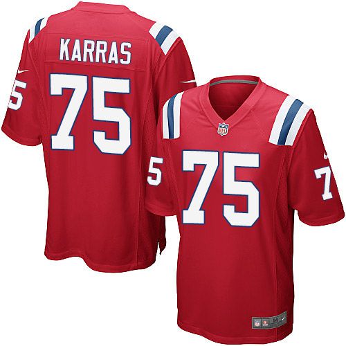Men New England Patriots 75 Ted Karras Nike Red Game NFL Jersey